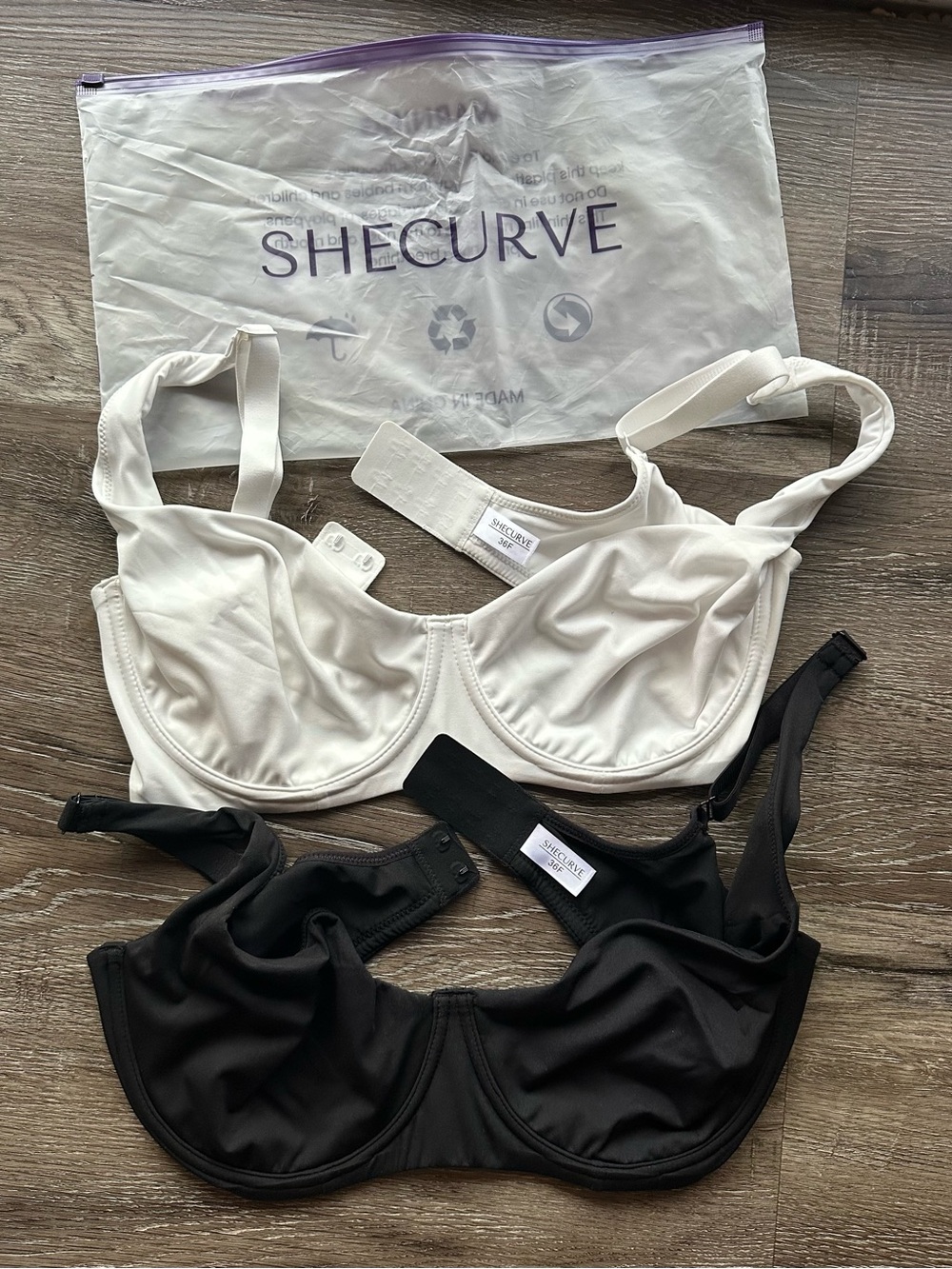 SheCurve Everyday Unlined Underwire Bra - Ivory & Black